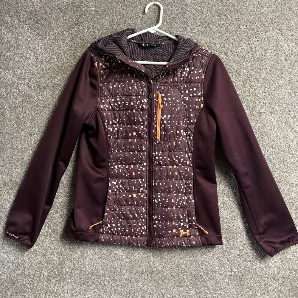 Under Armour Coldgear Infrared Winter Jacket Womens Small Burgundy Fitted Warm